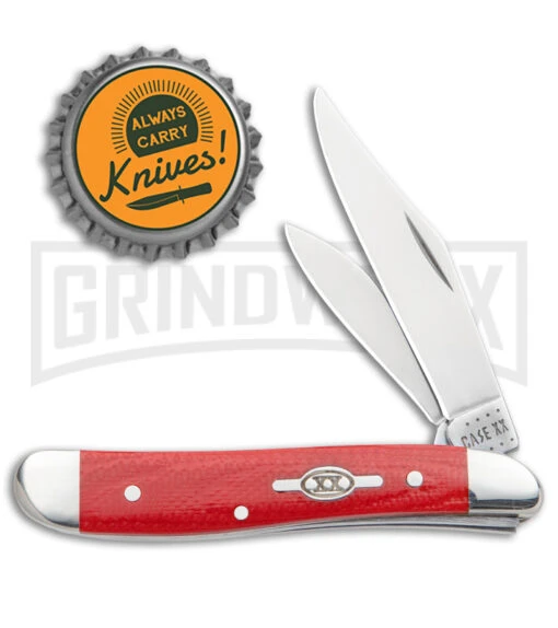 Case Cutlery Red Peanut Knife - Polish Plain -AKC Knife Shop Case Peanut Smooth Red G 10 SS BHQ 138455 jr bottlecap large