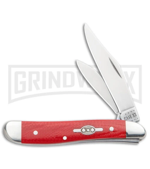 Case Cutlery Red Peanut Knife - Polish Plain -AKC Knife Shop Case Peanut Smooth Red G 10 SS BHQ 138455 jr large