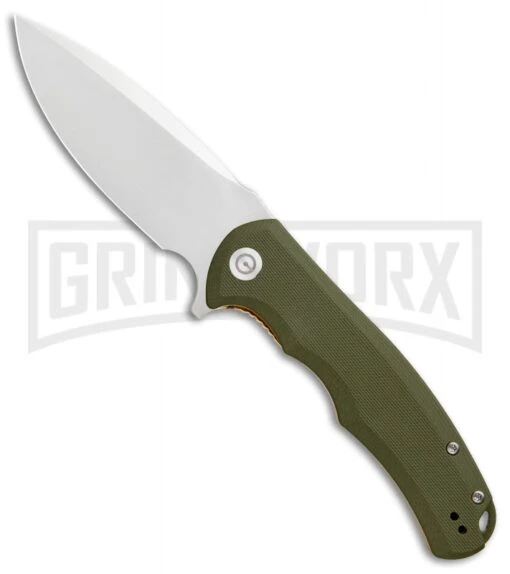 CIVIVI Praxis OD Green G-10 Flipper Folding Knife - Satin Plain -AKC Knife Shop Civivi Praxis OD Green G10 satin BHQ 87970 er large