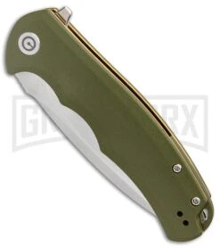 CIVIVI Praxis OD Green G-10 Flipper Folding Knife - Satin Plain -AKC Knife Shop Civivi Praxis OD Green G10 satin BHQ 87970 er spine large