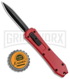 Coffin Blaster Red DA/OTF Automatic Knife - Black Plain -AKC Knife Shop Coffin Blaster Red DA OTF Auto Black Plain GX 35330 jr bottlecap large