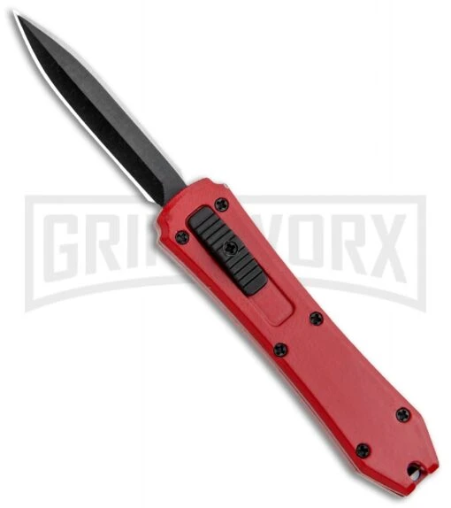 Coffin Blaster Red DA/OTF Automatic Knife - Black Plain -AKC Knife Shop Coffin Blaster Red DA OTF Auto Black Plain GX 35330 jr large