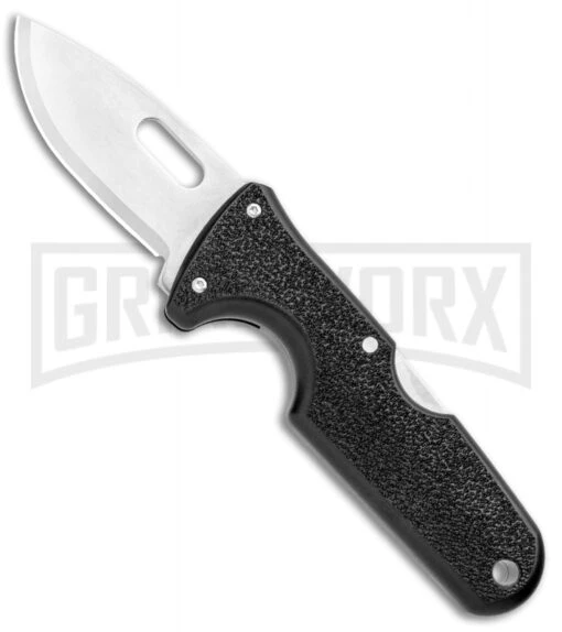 Cold Steel Click-N-Cut Black ABS Exchangeable Blade Knife - Stonewash Plain -AKC Knife Shop Cold Steel Click N Cut Exchangeable Black BDS Satin 40A BHQ 106751 jr large