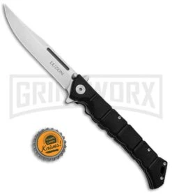 Cold Steel Medium Luzon Black GFN Leaf-Spring Knife - Satin Plain -AKC Knife Shop Cold Steel Medium Luzon Leaf Spring Black GFN Satin 20NQL BHQ 80431 jr bottlecap large