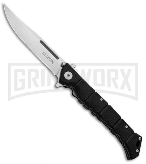 Cold Steel Medium Luzon Black GFN Leaf-Spring Knife - Satin Plain -AKC Knife Shop Cold Steel Medium Luzon Leaf Spring Black GFN Satin 20NQL BHQ 80431 jr large