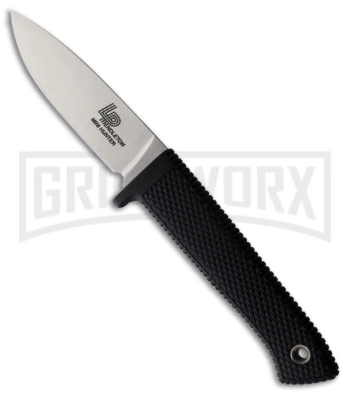 Cold Steel Pendleton Mini Hunter Black Fixed Blade Knife - Stonewash Plain -AKC Knife Shop Cold Steel Pendleton Mini Hunter Fixed Blade Knife BHQ 6680 td large