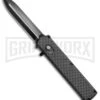 Elemental Reactor Sim. Carbon Fiber OTF Automatic Knife - Black Plain -AKC Knife Shop Elemental Black CF TT7 BP 18579 jr large