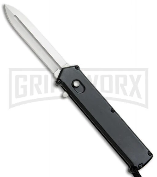 Elemental Black OTF Automatic Knife - Satin Plain -AKC Knife Shop Elemental Black TT6 BP 18598 jr large