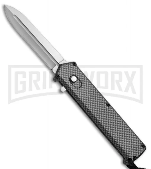 Elemental Reactor Sim. Carbon Fiber OTF Automatic Knife - Satin Plain -AKC Knife Shop Elemental Reactor Sim CF OTF Satin TT7 SATIN BP 20198 jr large