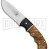 Elk Ridge Pitfall Burl Wood Fixed Blade Knife - Satin Plain -AKC Knife Shop Elk Ridge Pitfall burl wood satin BP 24804 jr large