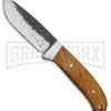 Elk Ridge Wolf Pack Wood Fixed Blade Knife - Satin Plain -AKC Knife Shop Elk Ridge Wolf Pack Wood Satin BP 24831 jr large