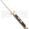 Frank B. 11" Stag Italian Stiletto Swinguard Gold Plated - Bayonet Gold -AKC Knife Shop Frank B 11in Italian Stiletto Swinguard Stag Gold Bayo GX 5357 jr large