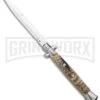 Frank B. 11" Italian Stiletto Ram Horn Automatic Knife - Bayonet -AKC Knife Shop Frank B 11in Stiletto Ram Horn Bayo GX 9786 jr large