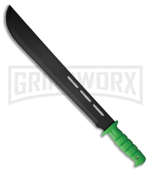 Frost Cutlery Amazon Assault Machete Green Fixed Blade Knife - Black Plain -AKC Knife Shop Frost Cutlery Amazon Assault Machete Black TR2312 BP 21798 jr large