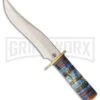 Frost Cutlery Chipaway Hunter Blue Bone Fixed Blade Knife - Satin Plain -AKC Knife Shop Frost Cutlery Chipaway Hunter blue bone satin BHQ 53626 er large