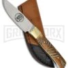 Frost Cutlery Chipaway Little Fox Brown Bone Fixed Blade Knife - Satin Plain -AKC Knife Shop Frost Cutlery Chipaway little fox brown satin BHQ 53641 er large