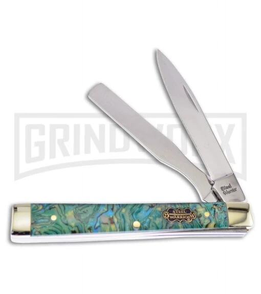 Frost Cutlery Doctor's Green Abalone Pocket Knife -AKC Knife Shop Frost Cutlery Doctors green abalone BHQ 73242 er large