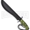 Frost Cutlery Quicksilver Bowie Green Camo Fixed Blade Knife - Black Plain -AKC Knife Shop Frost Cutlery Quicksilver Bowie green camo black BHQ 74619 er large