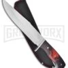 Frost Cutlery Sharps Black Widow Bowie Wood Fixed Blade Knife - Satin Plain -AKC Knife Shop Frost Cutlery Sharps Black Widow Bowie Satin FSHP012 BP 21206 jr large