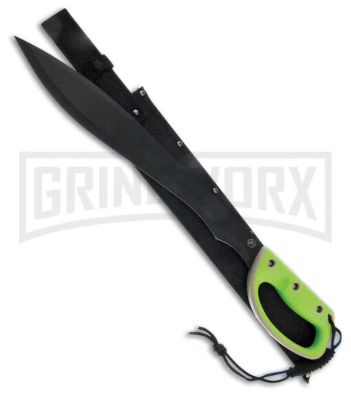 Frost Cutlery Whitetail Haven Green Machete - Black Plain -AKC Knife Shop Frost Cutlery Whitetail Haven Machete Green black BHQ 73302 er large