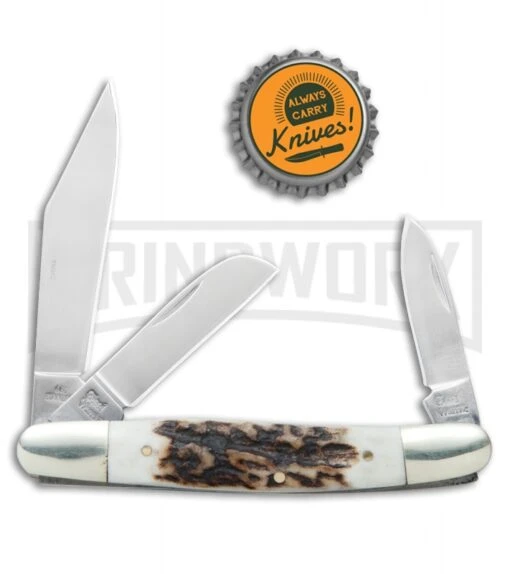 Frost Cutlery Wrangler Deer Stag Pocket Knife -AKC Knife Shop Frost Cutlery Wrangler 4in Deer Stag FSW112DS BHQ 73234 jr bottlecap large