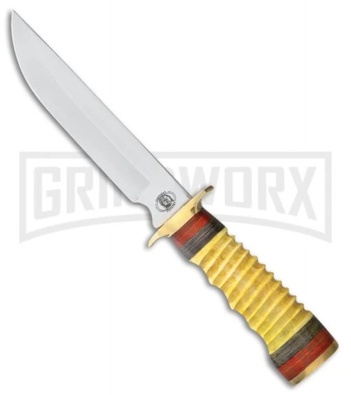 Frost Cutlery Chipaway Spotted Wolf Skinner Bone Fixed Blade Knife - Satin Plain -AKC Knife Shop Frost cutlery chipaway spotted wolf skinner bone satin BP 25329 jr large