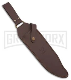 Frost Cutlery Hen & Rooster Prowler Stag Fixed Blade Knife - Mirror Plain -AKC Knife Shop Frost cutlery hen and rooster dusk hunter stag black BP 28154 jr sheath large