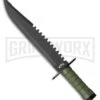 Frost Cutlery Survival Scout II OD Green Fixed Blade Knife - Black Plain -AKC Knife Shop Frost cutlery survival scout ii od green black BP 25162 jr large