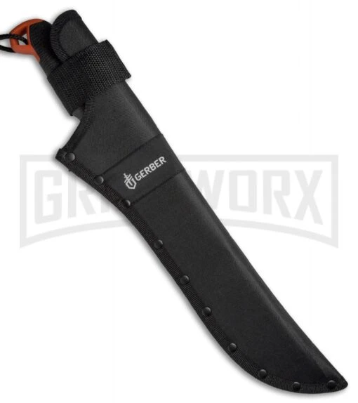 Gerber Compact Clearpath Machete Fixed Blade - Bead Blast Plain -AKC Knife Shop Gerber Compact Clearpath Machete BB 31 003154 BHQ 53940 jr sheath large