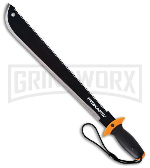 Gerber Fiskars 18" Machete Saw Black/Orange - Black Plain/Serr -AKC Knife Shop Gerber Machete Saw 18 inch BHQ 182990 td large