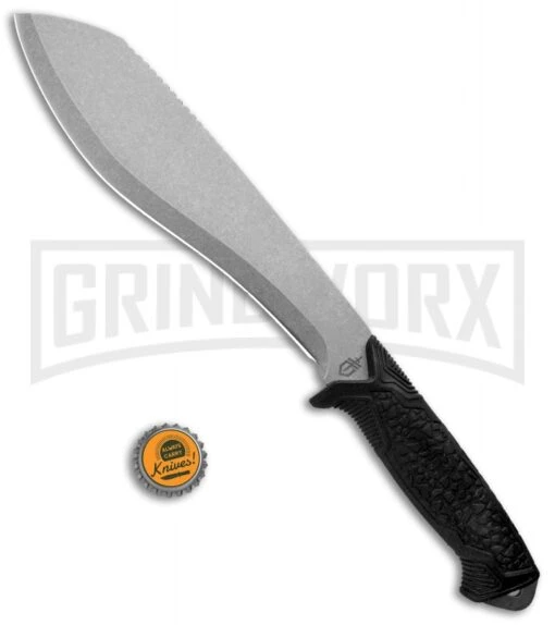 Gerber Versafix 14" Black GFN Machete Fixed Blade Knife - Stonewash Plain -AKC Knife Shop Gerber Versafix 14in Machete Black SW 31 003473 BHQ 94218 jr bottlecap large