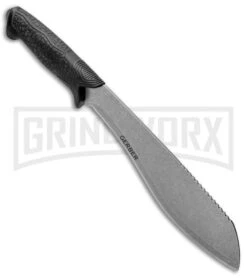 Gerber Versafix 14" Black GFN Machete Fixed Blade Knife - Stonewash Plain -AKC Knife Shop Gerber Versafix 14in Machete Black SW 31 003473 BHQ 94218 jr spine large