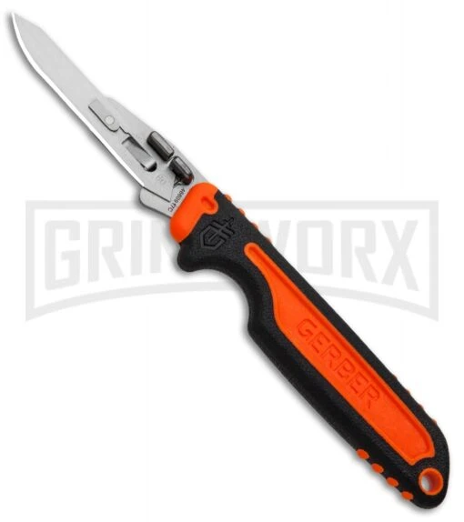 Gerber Vital Orange GFN Fixed Blade Knife - Satin Plain -AKC Knife Shop Gerber Vital Fixed Blade Orange GFN Satin 31 003006 BHQ 53930 jr large