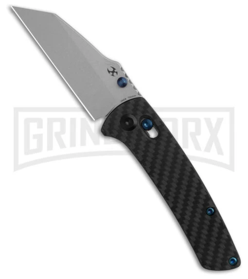 Kansept Knives Main Street Carbon Fiber/G-10 Crossbar Lock Knife - SW Plain -AKC Knife Shop Kansept Knives Main Street Cross Bar Lock Knife Twill CF Stonewash BHQ 186284 kc large