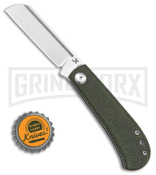 Kansept Knives Green Micarta Swan Bevy Slip Joint Knife Stonewash 154CM -AKC Knife Shop Kansept Knives Swan Bevy Slip Joint Knife Green Micarta 2in SW BHQ 174031 td size large