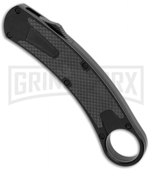 Karambit OTF-102 Black Carbon Fiber OTF Knife - Two-Tone Plain -AKC Knife Shop Karambit OTF 102 Black CF TT Plain GX 34165 jr spine large