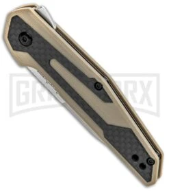 Kershaw Anso Fraxion Liner Lock Knife CF/Tan G-10 - Stonewash -AKC Knife Shop Kershaw Fraxion LL Tan 1160TAN BHQ 83150 jr spine large