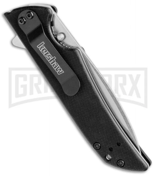 Kershaw Skyline Black G-10 Folding Knife - Stonewash Plain -AKC Knife Shop Kershaw Skyline Black SW 1760 BHQ 8520 jr side 2 large