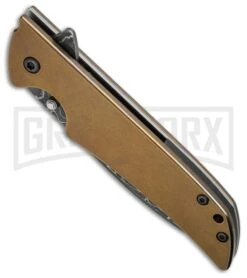 Kershaw Skyline Flytanium Bronze Titanium Folding Knife - DamascusPlain -AKC Knife Shop Kershaw skyline dam 1760dam flytanium scales bronze bottom cm large