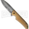 Kershaw Skyline Flytanium Bronze Titanium Folding Knife - DamascusPlain -AKC Knife Shop Kershaw skyline dam 1760dam flytanium scales bronze cm large