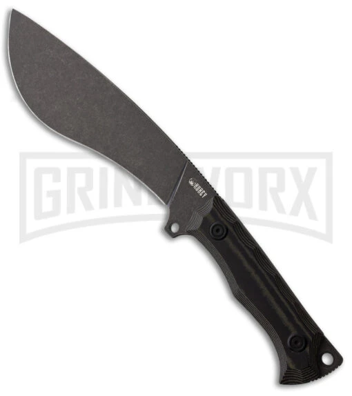 Kubey Destroyer Kukri Black Micarta Fixed Blade Knife - Black Stonewash Plain -AKC Knife Shop Kubey Destroyer BHQ 178739 Td large