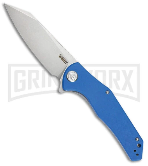 Kubey Flash Blue G-10 Folding Knife - Bead Blast Plain -AKC Knife Shop Kubey Flash Linerlock Blue BHQ 180010 td large