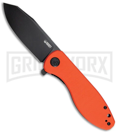 Kubey Master Chief Orange G-10 Pocket Knife - Black SW Plain -AKC Knife Shop Kubey Master Chief Black Orange G10 BHQ 180014 td large