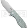 Kubey Master Chief Black/White Damascus G-10 Pocket Knife - Stonewash Plain -AKC Knife Shop Kubey Master Chief White G10 BHQ 180216 td large