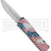 Lightning American Flag D/A OTF Automatic Knife - Satin Serr -AKC Knife Shop Lightning American Flag DA OTF Auto Satin Serr GX 33331 jr large