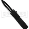 Lightning Black D/A OTF Automatic Knife - Dagger Two-Tone Serr -AKC Knife Shop Lightning Black DA Dagger Two Tone Serr BP 30335 er large