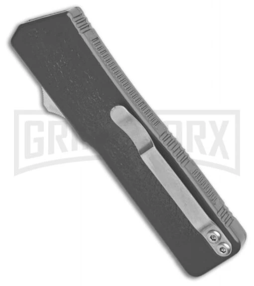 Lightning Gray D/A OTF Automatic Knife - Tanto Black -AKC Knife Shop Lightning Gray DA OTF Auto Tanto TT GX 34385 jr side large