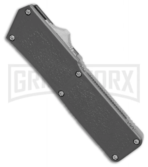 Lightning Gray D/A OTF Automatic Knife - Tanto Black -AKC Knife Shop Lightning Gray DA OTF Auto Tanto TT GX 34385 jr spine large