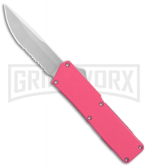 Lightning Pink D/A OTF Automatic Knife - Satin Serr -AKC Knife Shop Lightning Pink DA Satin Serr BP 27492 er large