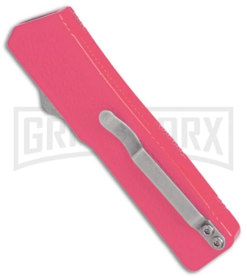 Lightning Pink D/A OTF Automatic Knife - Satin Serr -AKC Knife Shop Lightning Pink DA Satin Serr BP 27492 er side large